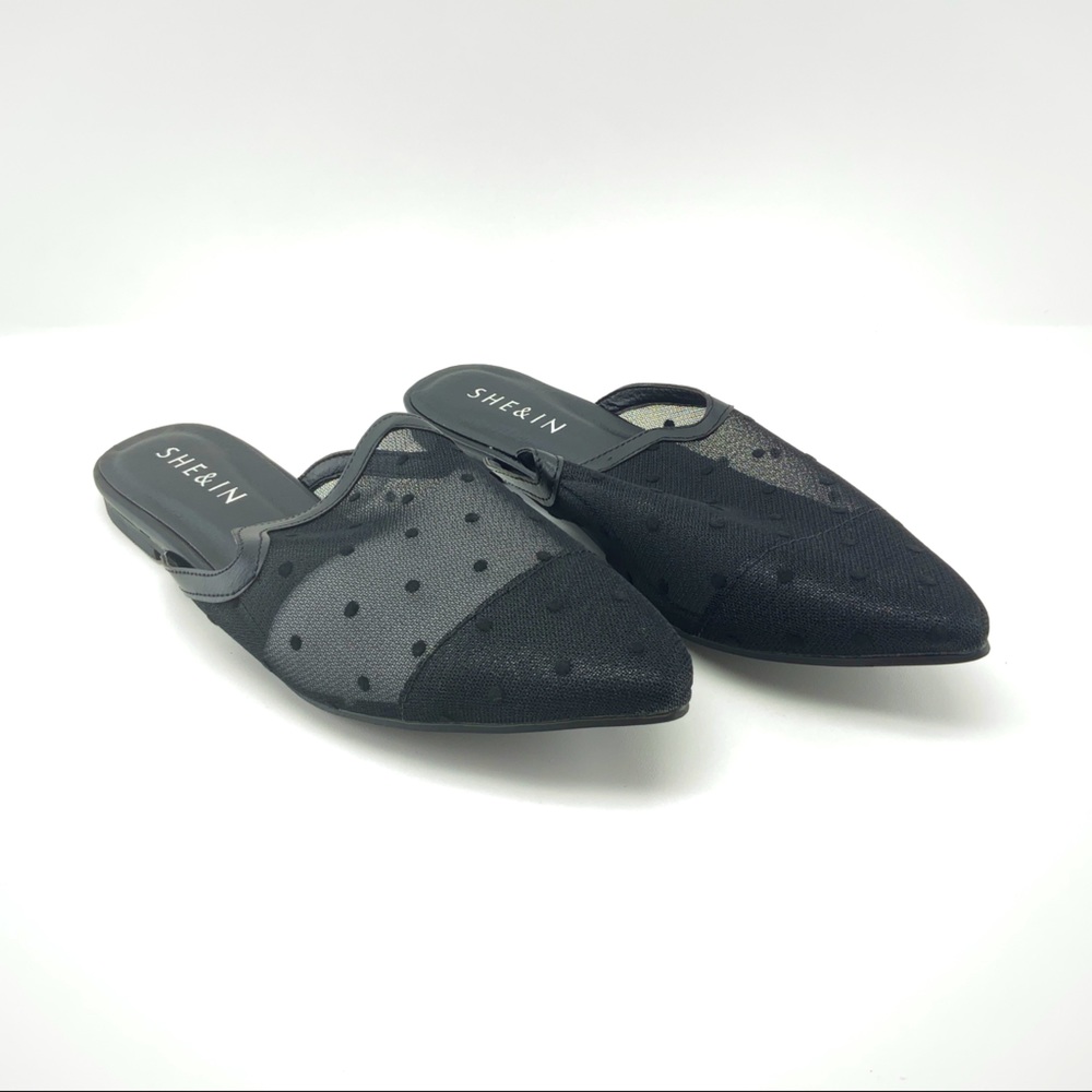 Brand new SHEIN point toe mesh panel flat mules